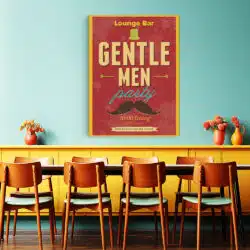 Tablou afis Gentle Men Party vintage 5377 restaurant