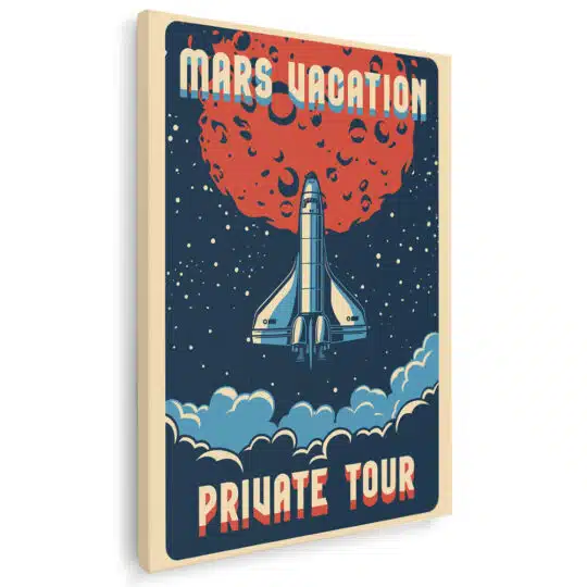 Tablou afis Mars Vacation Private Tour vintage 5385