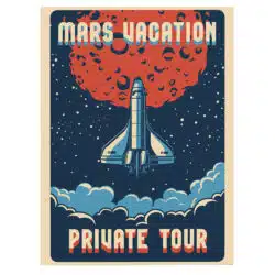 Tablou afis Mars Vacation Private Tour vintage 5385 front