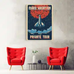 Tablou afis Mars Vacation Private Tour vintage 5385 hol