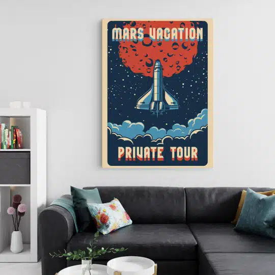 Tablou afis Mars Vacation Private Tour vintage 5385 living 2