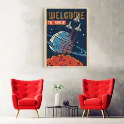 Tablou afis Welcome to Space vintage 5381 hol