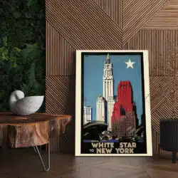 Tablou afis White Star to New York vintage 5415 living