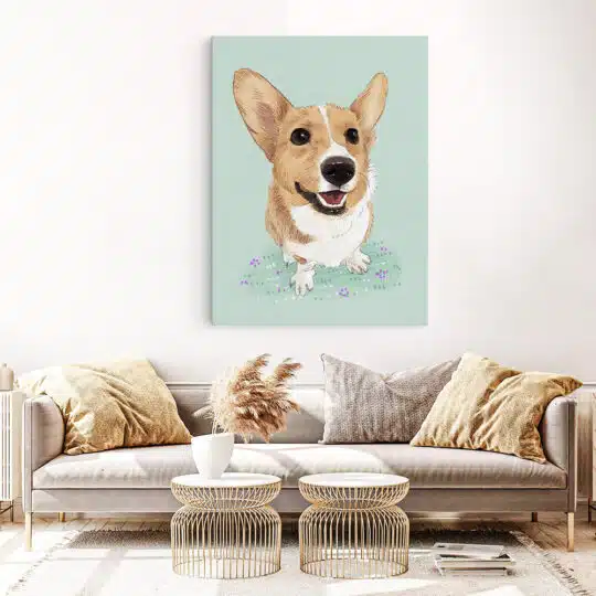 Tablou ilustratie caine Corgi 5249 living 1