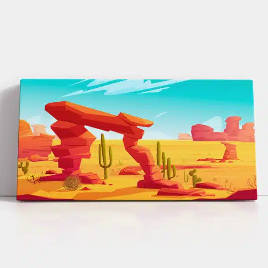 Tablou ilustratie peisaj desert cactusi 5354 detalii tablou