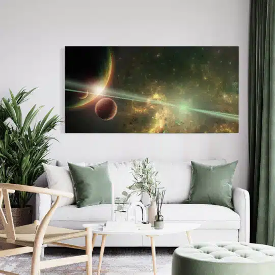 Tablou peisaj cosmic fantezie cu planete galaxii nebuloase 5324 living modern