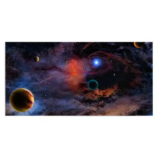 Tablou peisaj cosmic fantezie cu planete nebuloasa 5336 front