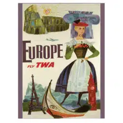 Tablou poster Europe Fly TWA vintage 5422 front