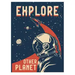 Tablou poster Explore Other Planet vintage 5378 front