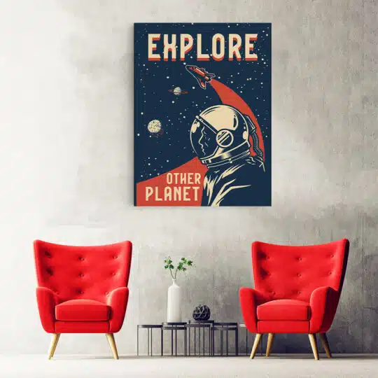 Tablou poster Explore Other Planet vintage 5378 hol