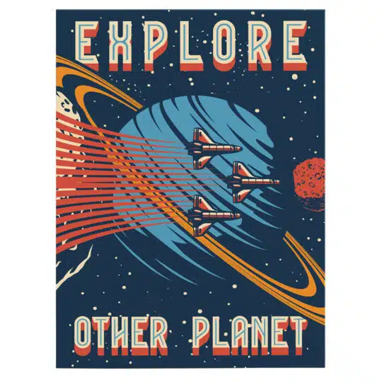 Tablou poster Explore Other Planet vintage 5382 front