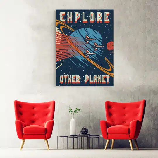 Tablou poster Explore Other Planet vintage 5382 hol