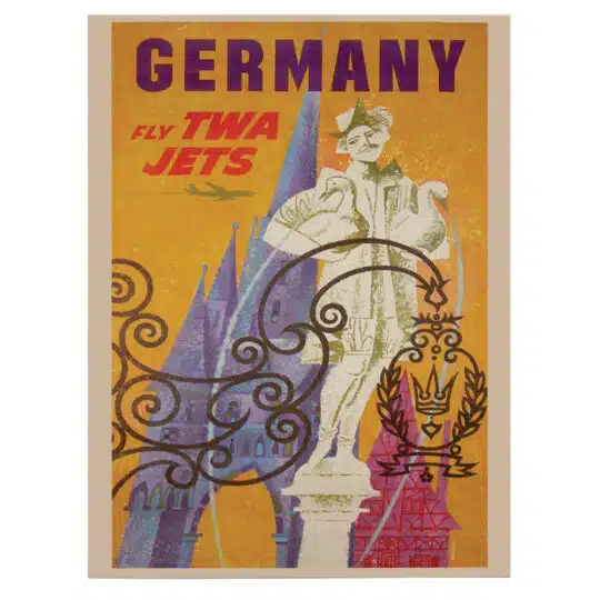 Tablou poster Germany Fly TWA Jets vintage 5426 front