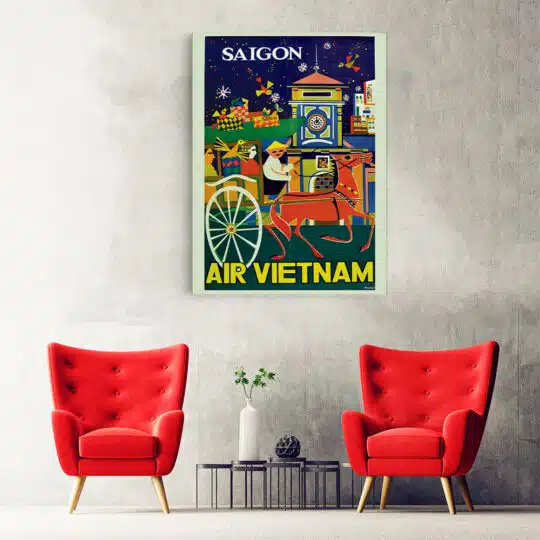 Tablou poster Saigon Air Vietnam vintage 5424 hol