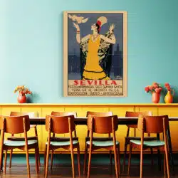 Tablou poster Sevilla vintage 5412 restaurant