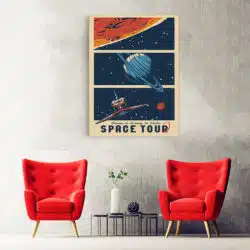 Tablou poster Space Tour vintage 5386 hol