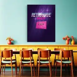 Tablou poster muzica Retrowave Party vintage 5369 restaurant