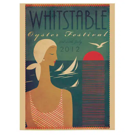 Tablou afis Whitstable Oyster Festival vintage 5435 front