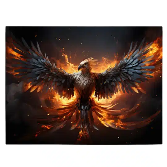 Tablou pasare phoenix in flacari poster 5511 front