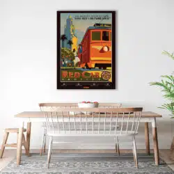 Tablou poster Red Car Trolley vintage 5438 bucatarie1