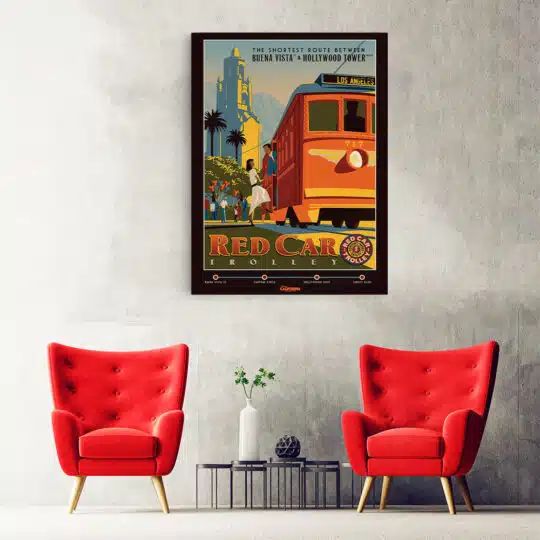 Tablou poster Red Car Trolley vintage 5438 hol