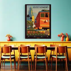 Tablou poster Red Car Trolley vintage 5438 restaurant