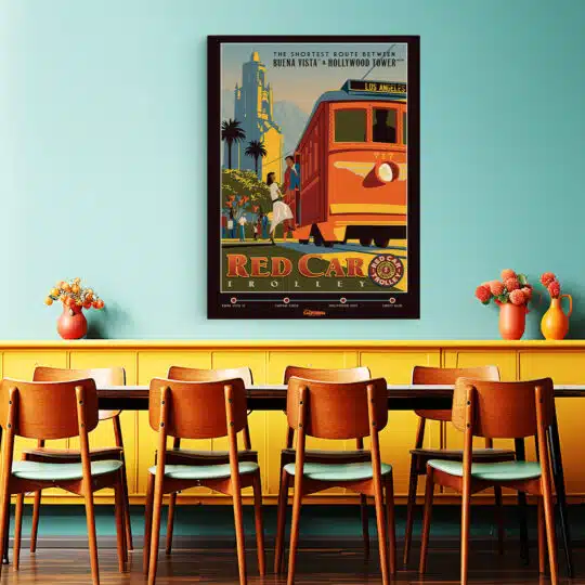 Tablou poster Red Car Trolley vintage 5438 restaurant