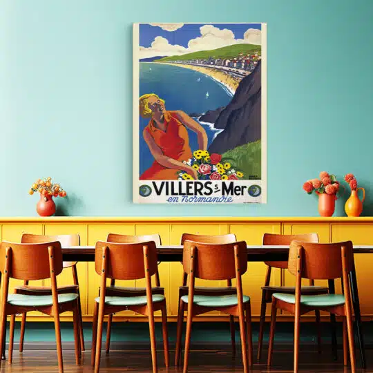 Tablou poster Villers sur Mer vintage 5440 restaurant