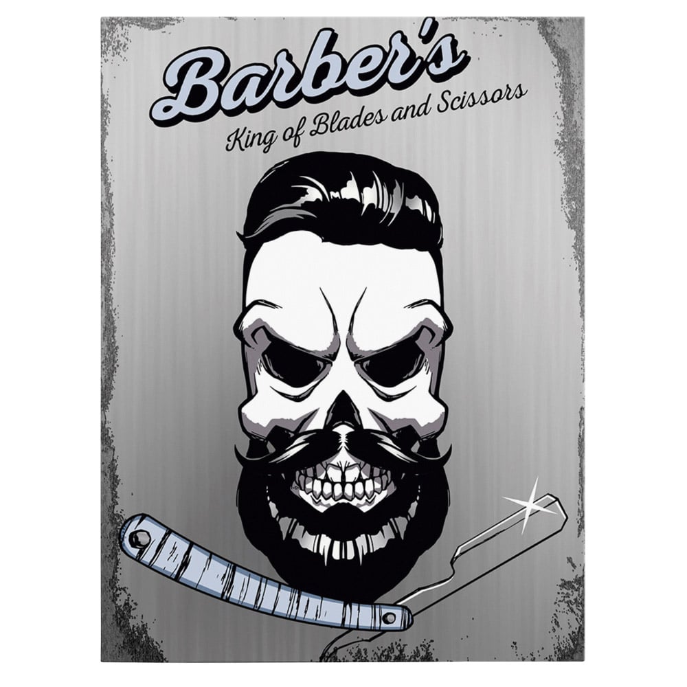 Barber Shop Tablou Craniu Vintage - Material produs:: Poster pe hartie FARA RAMA, Dimensiunea:: 80x120 cm