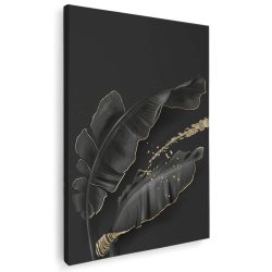 Frunze auriu cu negru tablou modern