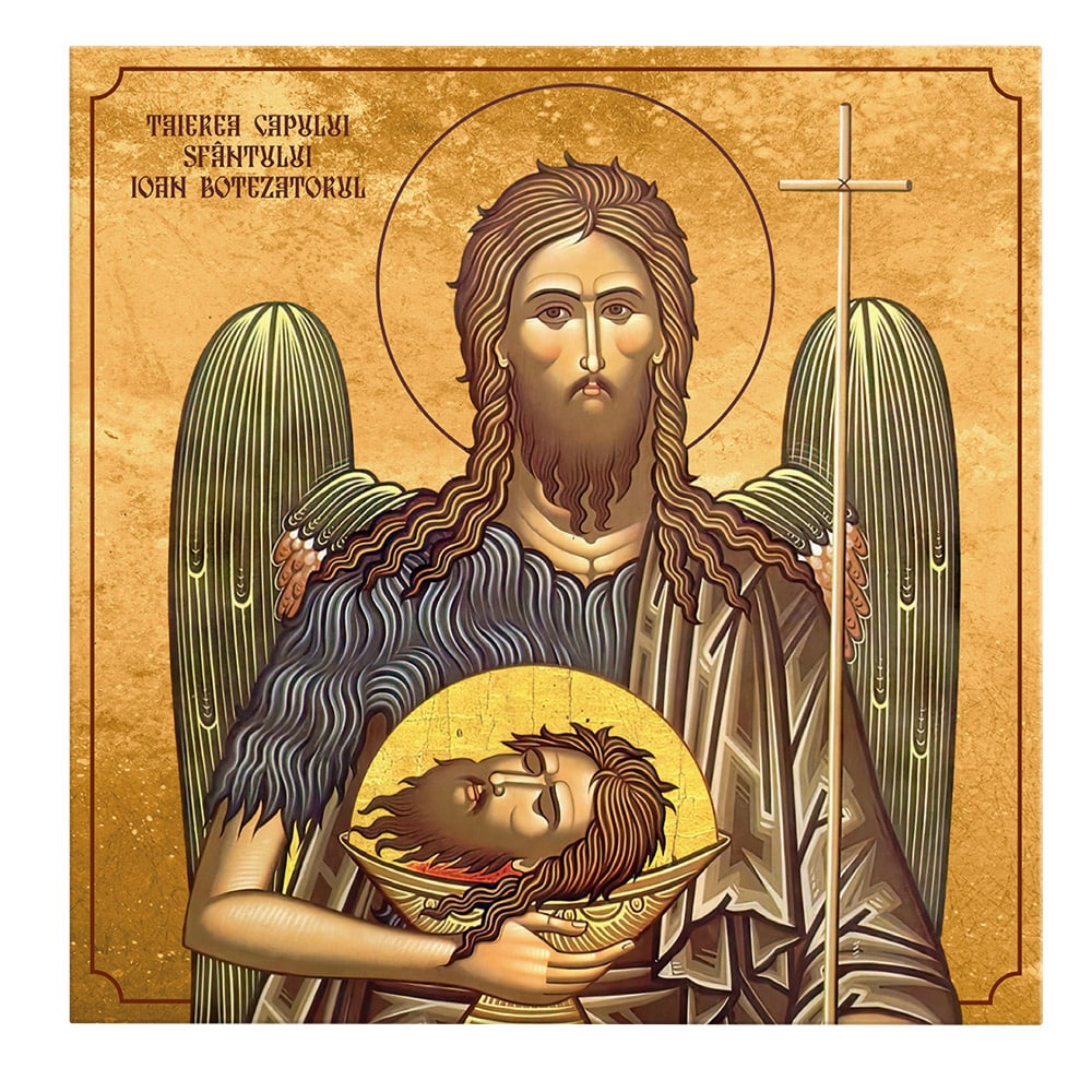 Icoana Taierea capului Sfantului Ioan Botezatorul - Material produs:: Poster imprimat pe hartie foto, Dimensiunea:: 60x60 cm
