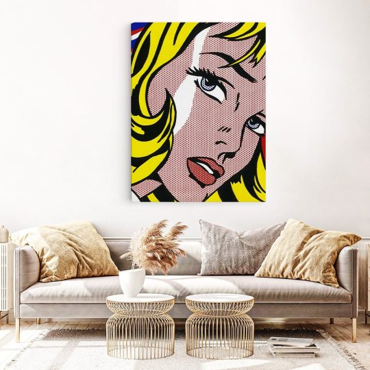 Sablon imagine 4x3 portret living 1 - Afis Poster portret pop art femeie blonda pentru living casa birou bucatarie livrare in 24 ore la cel mai bun pret.