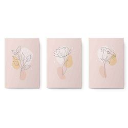 Set 3 tablouri Boho minimalism frunze flori variate 2786