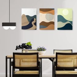 Set 3 tablouri Boho minimalism peisaj forme abstracte 2847 bucatarie