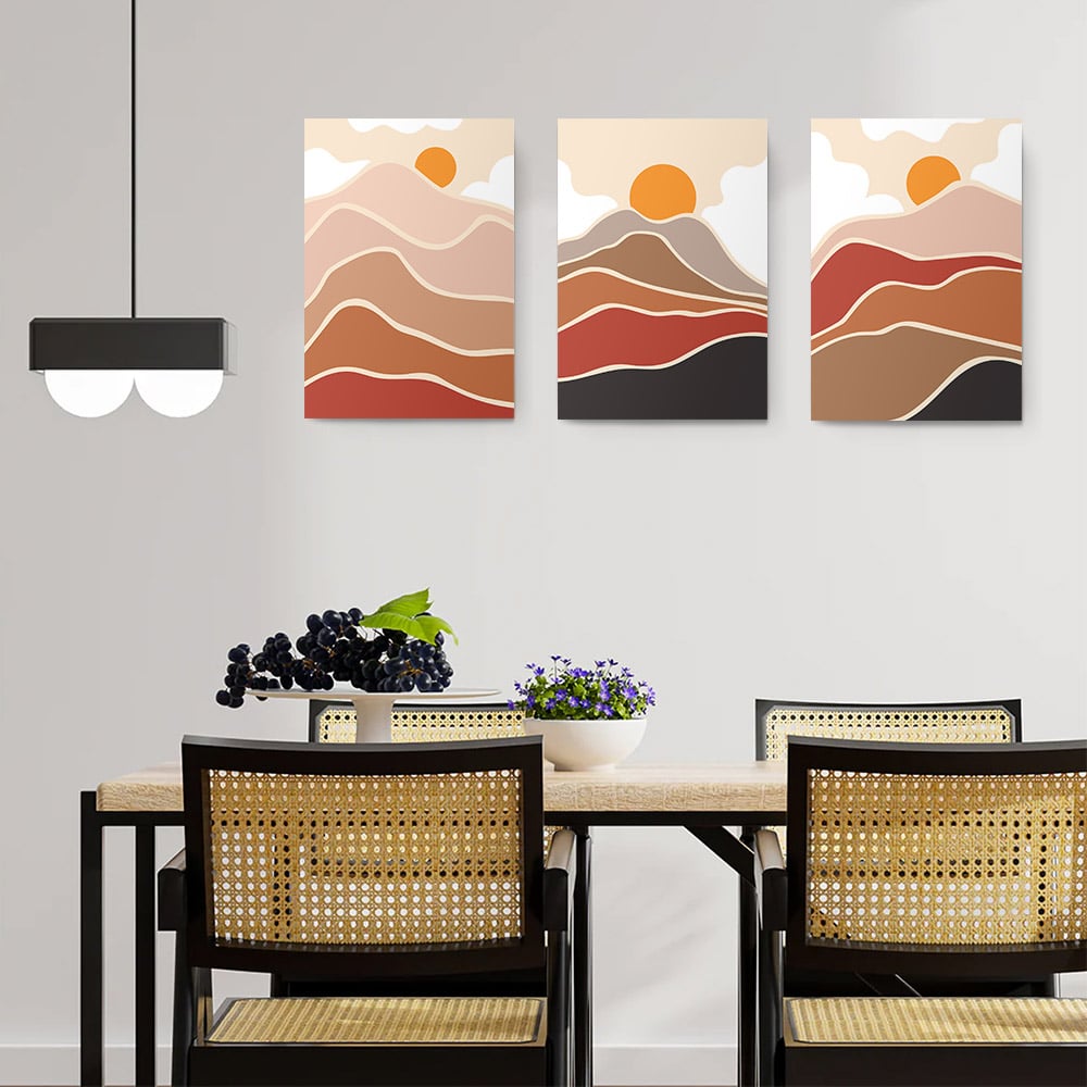 Set 3 tablouri Boho minimalism peisaje - Dimensiune multicanvas: 3 tablouri 80x120 cm