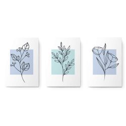 Set 3 tablouri Boho minimalism plante variate 2807