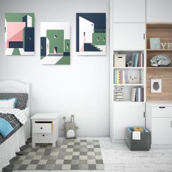 Set 3 tablouri arhitectura moderna forme geometrice 2822 dormitor