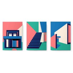 Set 3 tablouri arhitectura moderna minimalista 2828