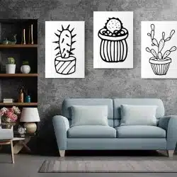 Set 3 tablouri cactusi multicanvas 3000 Living