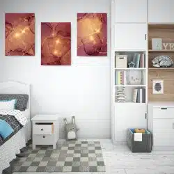 Set 3 tablouri canvas abstract imitatie marmura 2744 dormitor