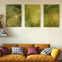 Set 3 tablouri canvas abstract imitatie marmura 2745 Living