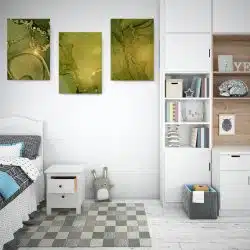 Set 3 tablouri canvas abstract imitatie marmura 2745 dormitor