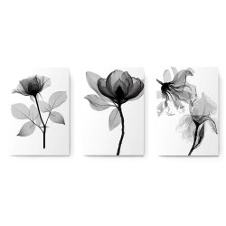 Set 3 tablouri flori variate multicanvas 3006
