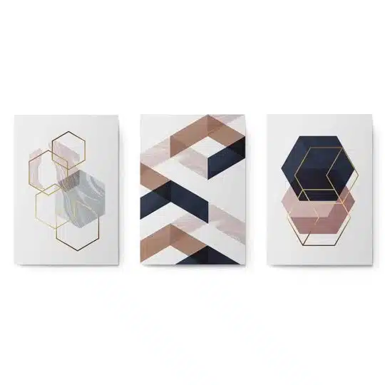 Set 3 tablouri forme geometrice abstracte 2963