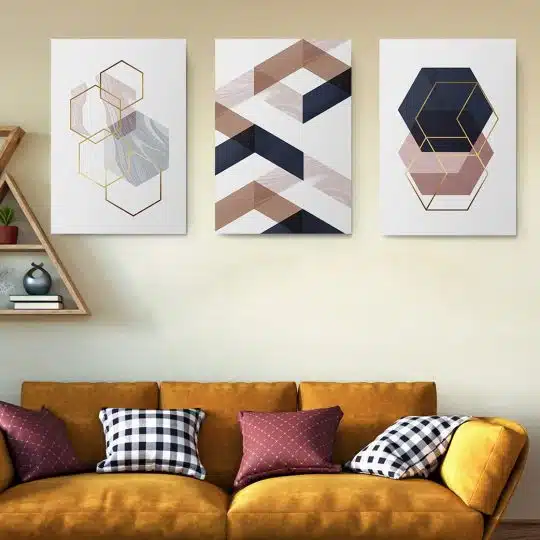 Set 3 tablouri forme geometrice abstracte 2963 Living