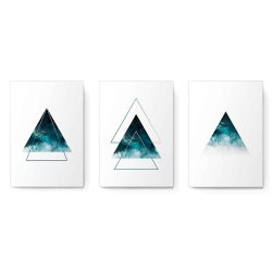 Set 3 tablouri forme geometrice triunghi 3008