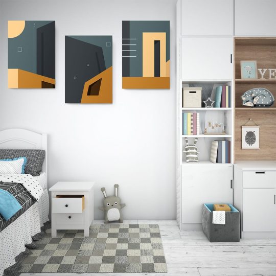 Set 3 tablouri minimalism arhitectura moderna detaliu 2810 dormitor