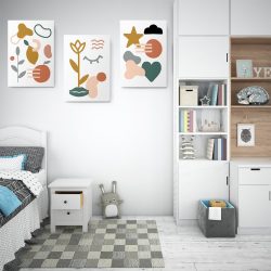 Set 3 tablouri minimalism forme abstracte 2762 dormitor
