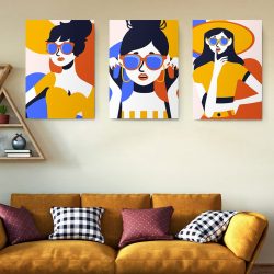 Set 3 tablouri minimalist femei 2905 Living