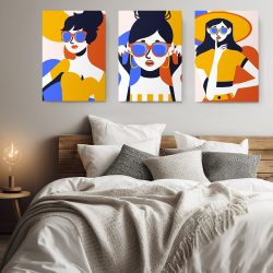 Set 3 tablouri minimalist femei 2905 dormitor